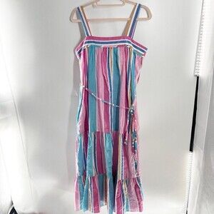 Lemlem Striped Jima Sweepy Midi Dress Size M NEW